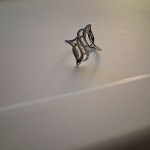 Silver Tone Geometric Ring
